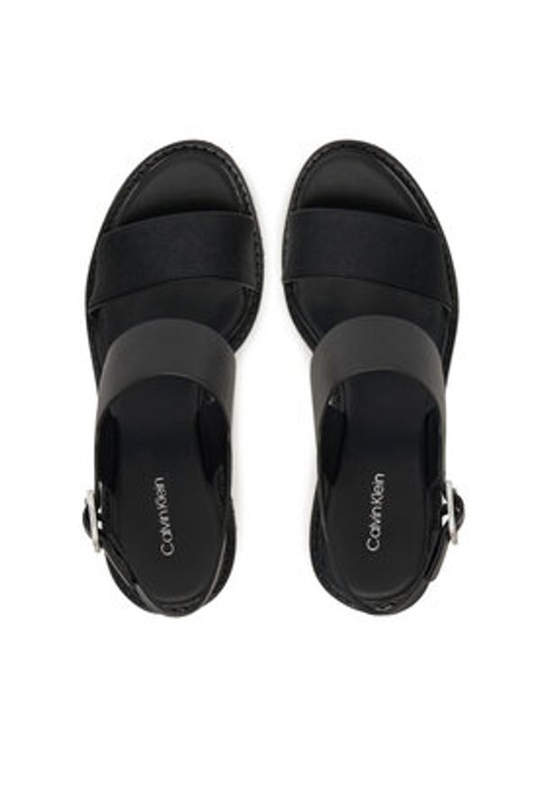 Calvin Klein Espadryle Wedge Sandal 70 - Jacq HW0HW02386 Czarny. Kolor: czarny. Materiał: materiał