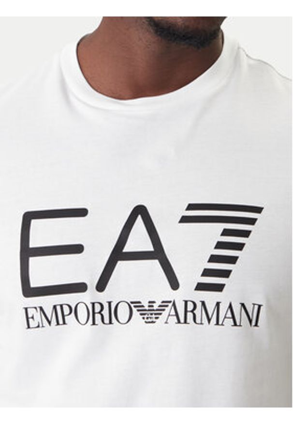 EA7 Emporio Armani T-Shirt 7M001412 AF22264 U0002 Biały Regular Fit. Kolor: biały. Materiał: bawełna
