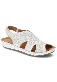 Białe Sandały Kampa Wygodne Skórzane Buty Damskie. Kolor: biały. Materiał: skóra. Sezon: lato #1
