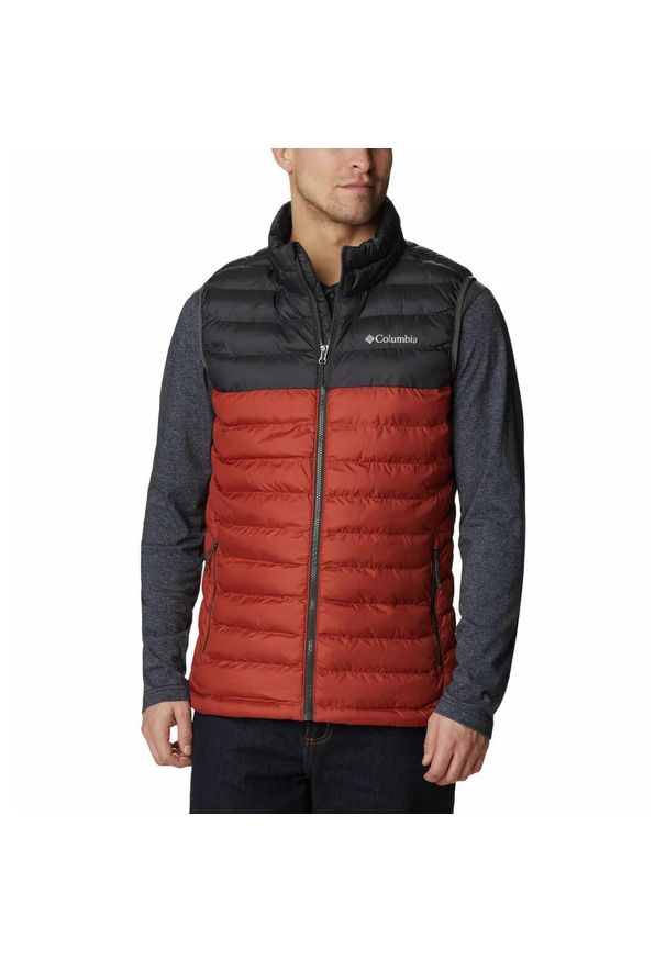 columbia - Bezrękawnik Turystyczny Puchowy Męski Columbia Powder Lite Vest. Kolor: czerwony, pomarańczowy. Materiał: puch. Długość rękawa: bez rękawów