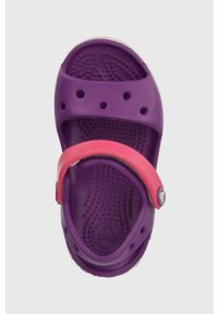 Crocs sandały dziecięce CROCBAND SANDAL KIDS kolor fioletowy. Zapięcie: rzepy. Kolor: fioletowy #3