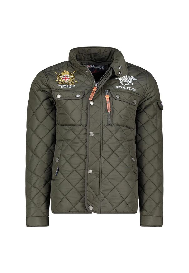 Kurtka męska Geographical Norway BELIFICIO MEN 001 khaki (WY4492H/GN-KAKI).. Kolor: zielony. Materiał: poliester, materiał. Sport: turystyka piesza