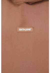 Sixth June bluza męska kolor brązowy z kapturem z aplikacją. Okazja: na co dzień. Typ kołnierza: kaptur. Kolor: brązowy. Wzór: aplikacja. Styl: casual