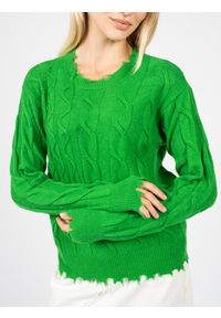 Pinko Sweter "Laterizio" | 1N12AQ Y5LW | Laterizio | Kobieta | Zielony. Okazja: na co dzień. Kolor: zielony. Materiał: poliester, poliamid, wiskoza. Wzór: aplikacja. Styl: casual