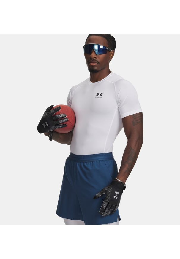 Koszulka termoaktywna męska biała Under Armour Heat Gear. Kolor: biały. Sport: fitness