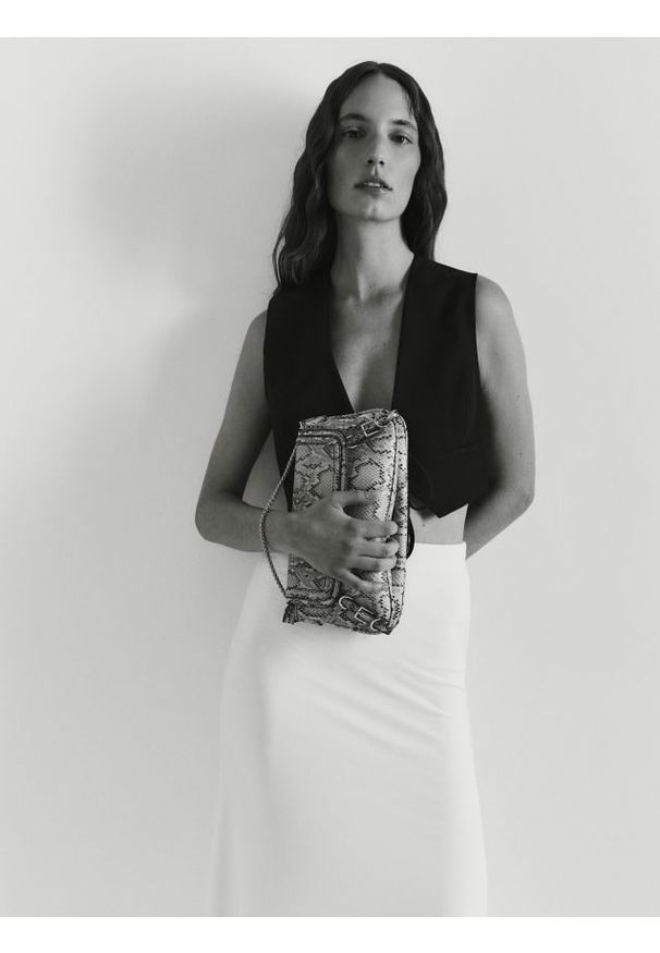 Reserved - Torebka crossbody ze zwierzęcym motywem - wielobarwny. Wzór: motyw zwierzęcy. Materiał: skórzane