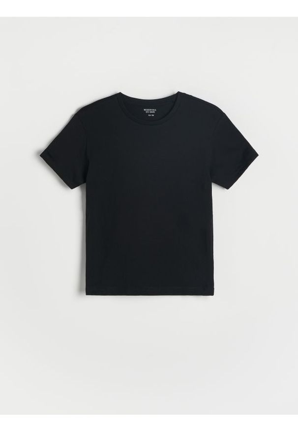 Reserved - Bawełniany t-shirt - czarny. Kolor: czarny. Materiał: bawełna