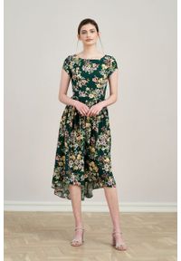 Marie Zélie - Sukienka Antea Irises. Materiał: wiskoza, materiał. Długość rękawa: krótki rękaw. Typ sukienki: asymetryczne #1