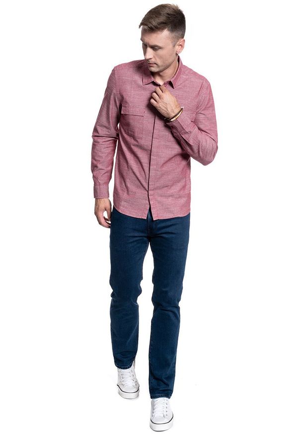 Mustang - MĘSKA KOSZULA MATERIAŁOWA MUSTANG CASPER CHAMBRAY 1009903 7145. Materiał: materiał