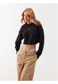 Calvin Klein Jeans Bluza J20J220705 Czarny Cropped Fit. Kolor: czarny. Materiał: bawełna #2