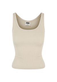 Urban Classics - Tank Top Damski Prążkowana Ekologiczny Basic 2pak. Kolor: zielony, wielokolorowy, brązowy. Materiał: prążkowany