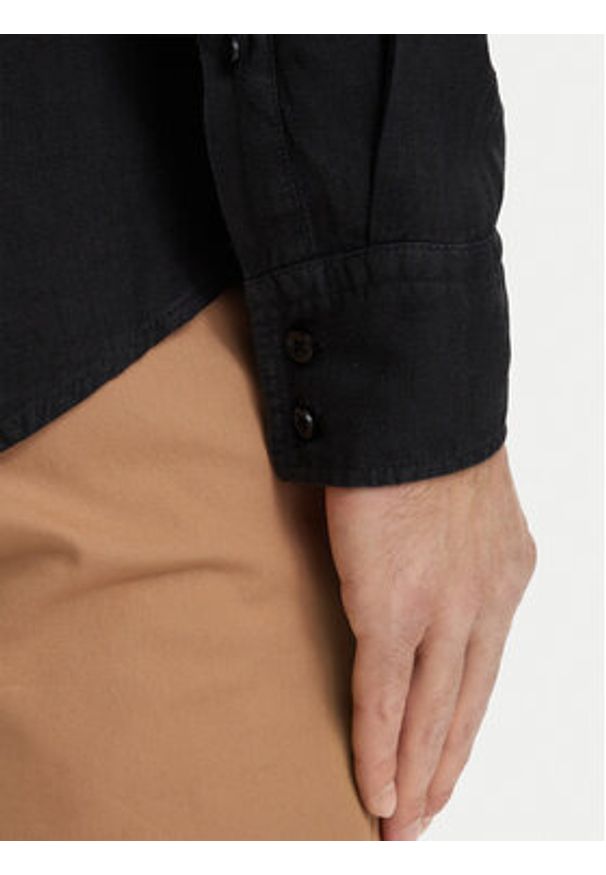 BOSS Koszula Relegant 50567579 Czarny Regular Fit. Kolor: czarny. Materiał: len