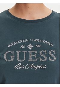 Guess T-Shirt V5YI13 J1314 Zielony Regular Fit. Kolor: zielony. Materiał: bawełna