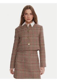TOMMY HILFIGER - Tommy Hilfiger Marynarka WW0WW46752 Beżowy Regular Fit. Kolor: beżowy. Materiał: bawełna