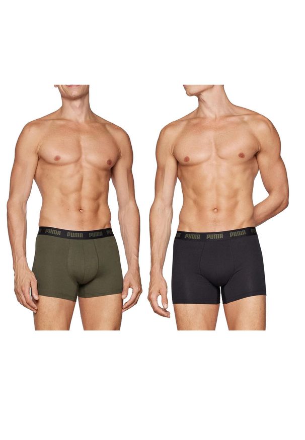 Bokserki majtki męskie Puma 2-Pack. Kolor: zielony, czarny, wielokolorowy. Materiał: materiał. Sport: fitness