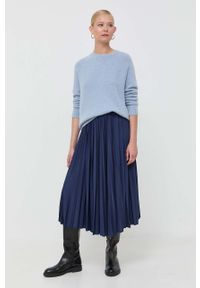 Weekend Max Mara sweter z domieszką wełny damski kolor niebieski. Kolor: niebieski. Materiał: wełna. Długość rękawa: raglanowy rękaw. Styl: klasyczny #3