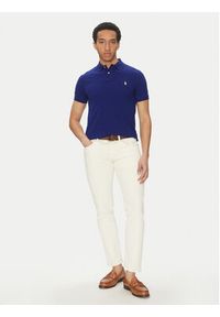 Polo Ralph Lauren Polo Core Replen 710795080 Granatowy Slim Fit. Typ kołnierza: polo. Kolor: niebieski. Materiał: bawełna