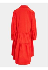TOMMY HILFIGER - Tommy Hilfiger Sukienka koszulowa KG0KG07575 Czerwony Regular Fit. Kolor: czerwony. Materiał: bawełna. Typ sukienki: koszulowe