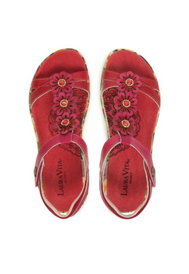 Laura Vita Sandały Sanao 54 Czerwony. Kolor: czerwony. Materiał: skóra