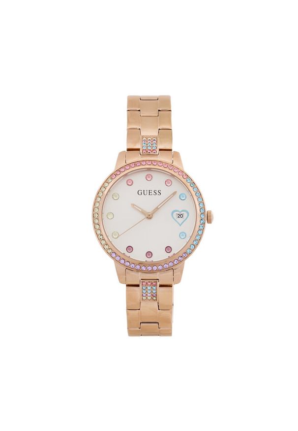 Zegarek Guess. Kolor: różowy, złoty, wielokolorowy