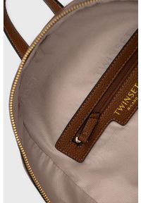 TwinSet - Twinset Plecak damski kolor brązowy mały gładki. Kolor: brązowy. Wzór: gładki #4