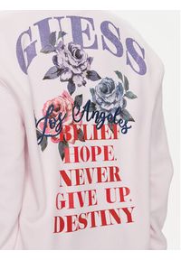 Guess Bluza Destiny W4RQ10 K9Z21 Różowy Regular Fit. Kolor: różowy. Materiał: syntetyk #6