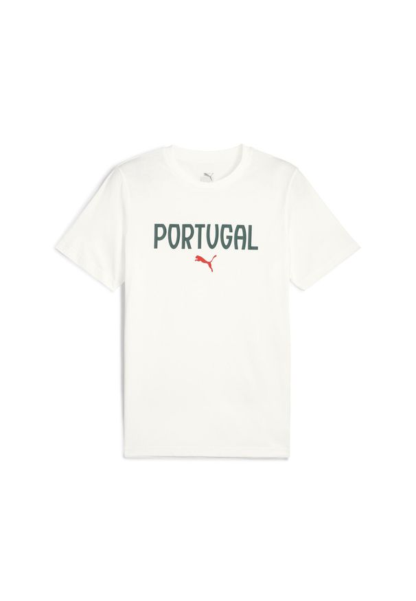 Puma - Męska koszulka Portugalia ftblNRGY PUMA White. Kolor: biały. Wzór: napisy. Sport: piłka nożna
