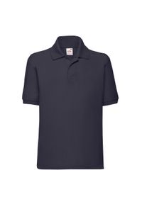 FRUIT OF THE LOOM - Koszulka Polo Dla Dzieci 65/35. Typ kołnierza: polo. Kolor: niebieski