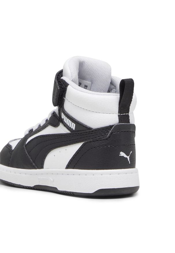 Puma - Buty do chodzenia dla dzieci PUMA Rebound V6 Mid. Kolor: czarny, szary, biały, wielokolorowy. Sport: turystyka piesza