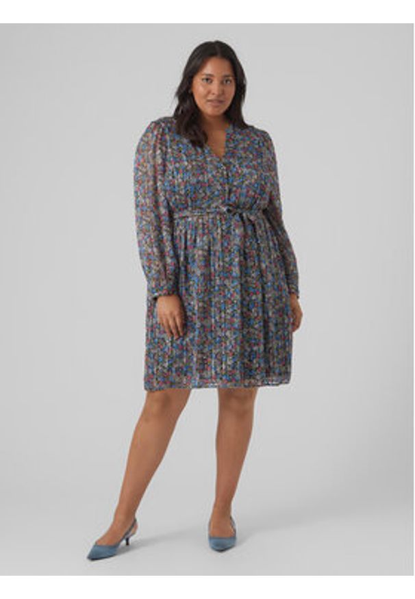 Vero Moda Curve Sukienka codzienna Mabby 10297221 Kolorowy Regular Fit. Okazja: na co dzień. Materiał: syntetyk. Wzór: kolorowy. Typ sukienki: proste. Styl: casual