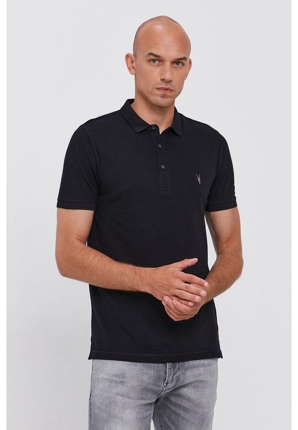 AllSaints - Polo Reform Polo. Okazja: na co dzień. Typ kołnierza: polo. Kolor: niebieski. Materiał: dzianina. Długość: krótkie. Wzór: gładki. Styl: casual