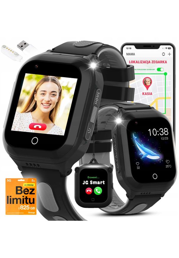 JG Smart - Smartwatch dla Dzieci Zegarek PL GPS Rozmowy Nauka Gry Aparat Wideo Prezent. Rodzaj zegarka: smartwatch
