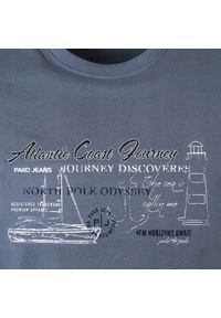 Męska Koszulka (T-Shirt) - Pako Jeans - Szaroniebieski, Motyw Żeglarski, Morski. Okazja: na co dzień. Kolor: niebieski. Materiał: bawełna. Wzór: nadruk. Styl: casual #3