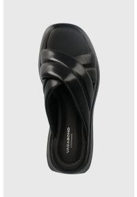 Vagabond Shoemakers klapki skórzane COURTNEY damskie kolor czarny na platformie. Kolor: czarny. Materiał: skóra. Wzór: gładki. Obcas: na platformie #2