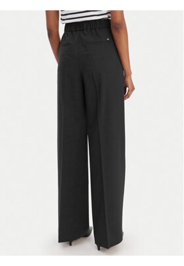 TOMMY HILFIGER - Tommy Hilfiger Spodnie materiałowe Timeless WW0WW48801 Czarny Wide Leg. Kolor: czarny. Materiał: wełna, syntetyk