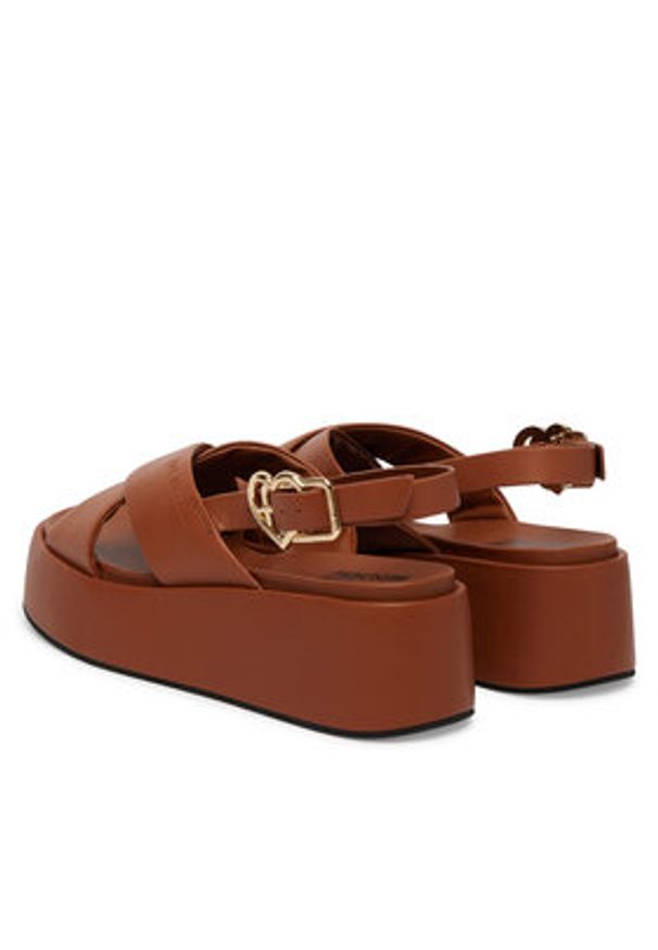 Love Moschino - LOVE MOSCHINO Sandały JA16137I0OIA0200 Brązowy. Kolor: brązowy. Materiał: skóra