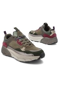 Zielone Sneakersy Jeep Sportowe Buty Damskie Na Solidnej Podeszwie. Okazja: na co dzień. Kolor: zielony. Materiał: materiał. Szerokość cholewki: normalna. Sport: bieganie #3