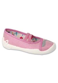 Befado obuwie dziecięce 116X318 różowe. Kolor: różowy. Materiał: bawełna, tkanina