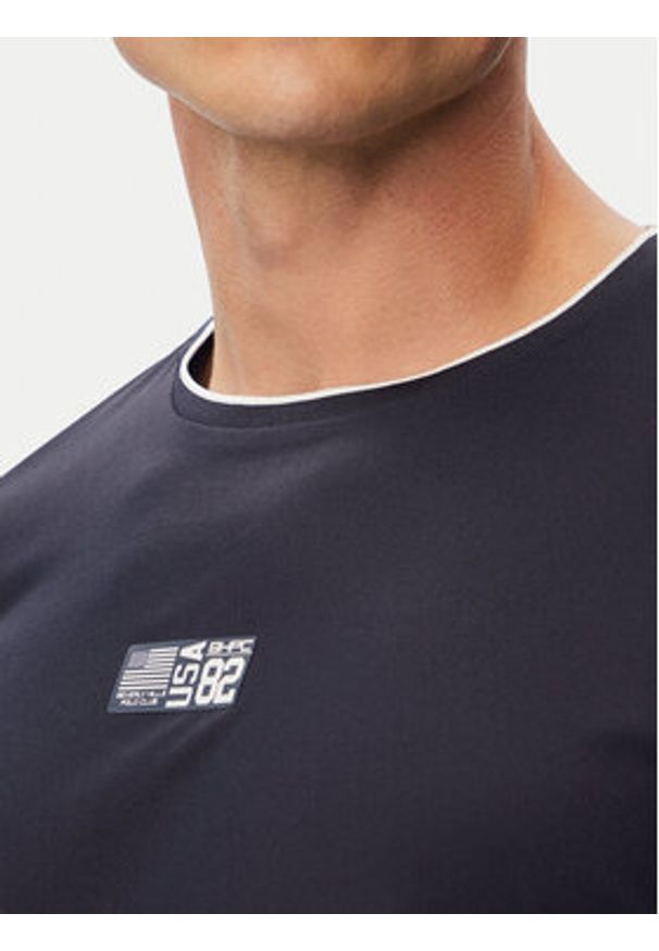 Beverly Hills Polo Club T-Shirt P-SS26M-TS0172 Granatowy Regular Fit. Typ kołnierza: polo. Kolor: niebieski. Materiał: syntetyk