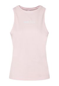 Adidas - adidas Top Essentials Linear JC5797 Różowy Slim Fit. Kolor: różowy. Materiał: bawełna #8