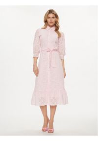 Fracomina Sukienka koszulowa FR24SD2009W68701 Różowy Regular Fit. Kolor: różowy. Materiał: bawełna. Typ sukienki: koszulowe