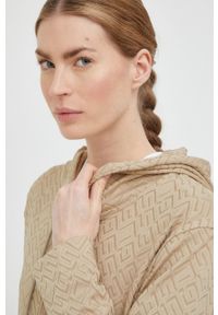 Guess bluza damska kolor brązowy z kapturem wzorzysta. Okazja: na co dzień. Typ kołnierza: kaptur. Kolor: brązowy. Styl: casual #3