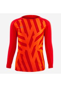 KIPSTA - Koszulka piłkarska z długim rękawem dla dzieci Kipsta Viralto. Kolor: czerwony, wielokolorowy, niebieski. Materiał: materiał. Długość rękawa: długi rękaw. Długość: długie. Sport: piłka nożna