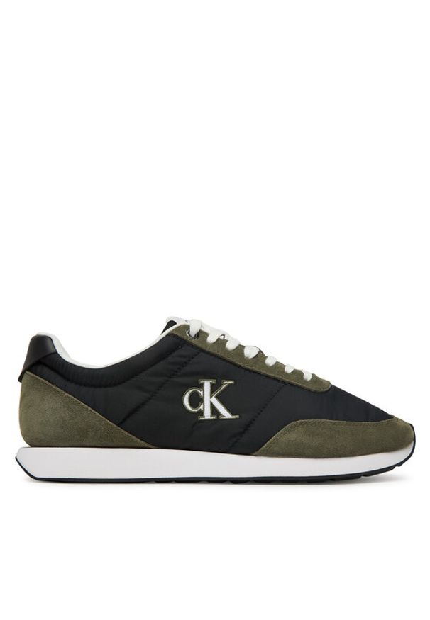 Calvin Klein Sneakersy Retro Runner Ess Mix Mat YM0YM01361 Czarny. Kolor: czarny. Materiał: skóra, zamsz