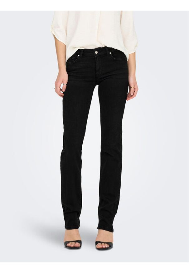 only - ONLY Jeansy 15252221 Czarny Straight Fit. Kolor: czarny