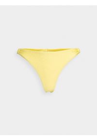 4f - Dół od bikini damski. Kolor: żółty. Materiał: materiał, włókno, dzianina. Wzór: gładki