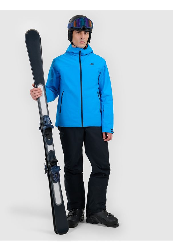 4f - 4F Kurtka narciarska membrana 5000 męska - niebieska XL. Okazja: na co dzień. Kolor: niebieski. Materiał: poliester, tkanina. Sezon: zima. Styl: casual