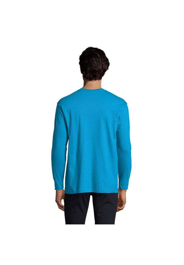 SOL'S - Męska Koszulka Z Długim Rękawem Monarch. Kolor: niebieski. Długość rękawa: długi rękaw. Długość: długie. Sport: turystyka piesza