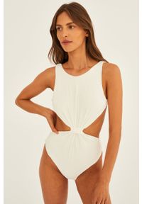 Undress Code jednoczęściowy strój kąpielowy kolor biały miękka miseczka. Kolor: biały. Materiał: dzianina