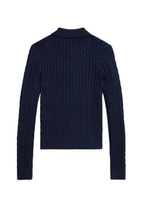 Polo Ralph Lauren Kardigan 211971881501 Granatowy Slim Fit. Typ kołnierza: polo. Kolor: niebieski. Materiał: bawełna